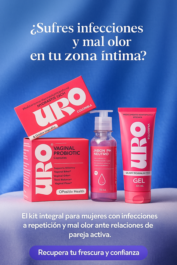 KIT URO: incluye CÁPSULAS, GEL, JABON Y OVULOS